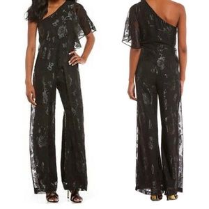 Adrianna papell,one shoulder jumpsuit, black, zize 6